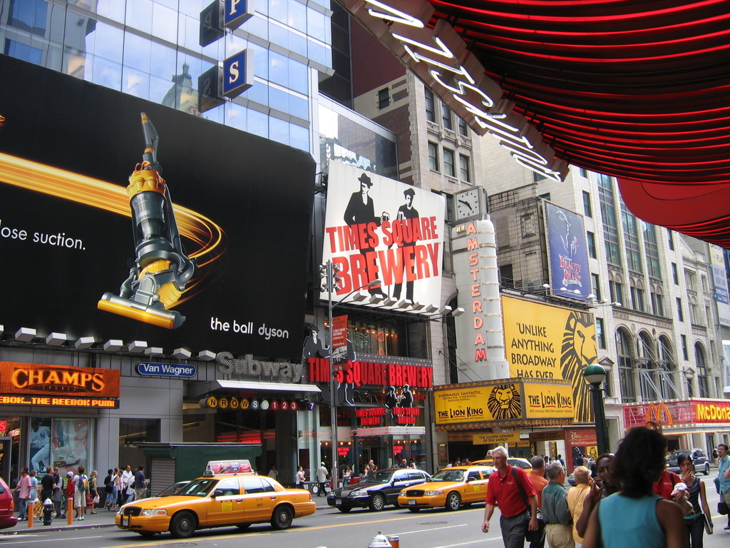 Times Square in New York City. Filled with ads. (Almost disgustingly filled with ads.)
