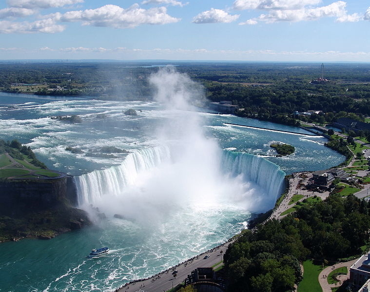 See! Look how nice our border is! This is Niagara Falls, separating New York State and Ontario.