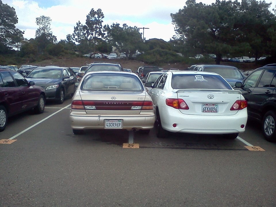 But usually the reason is we can't find any damn spaces to park in.