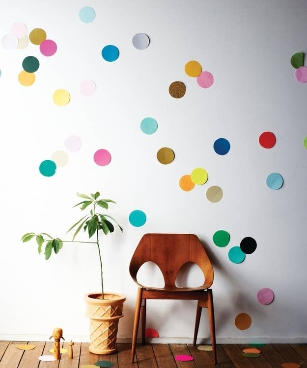 All you need are paper circles and painter&#x27;s tape. Instructions here.