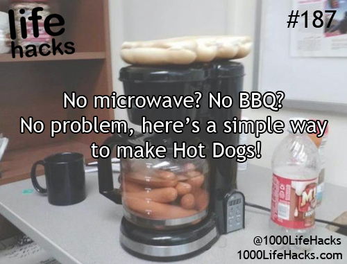 Make a simple meal with a coffeemaker.