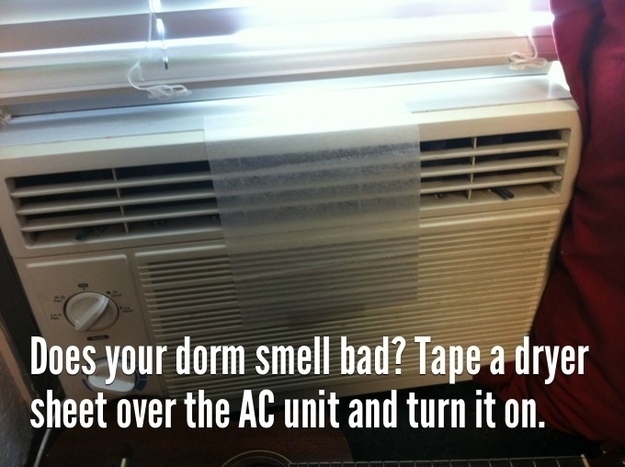 Keep your dorm room or apartment smelling fresh and clean with a dryer sheet.