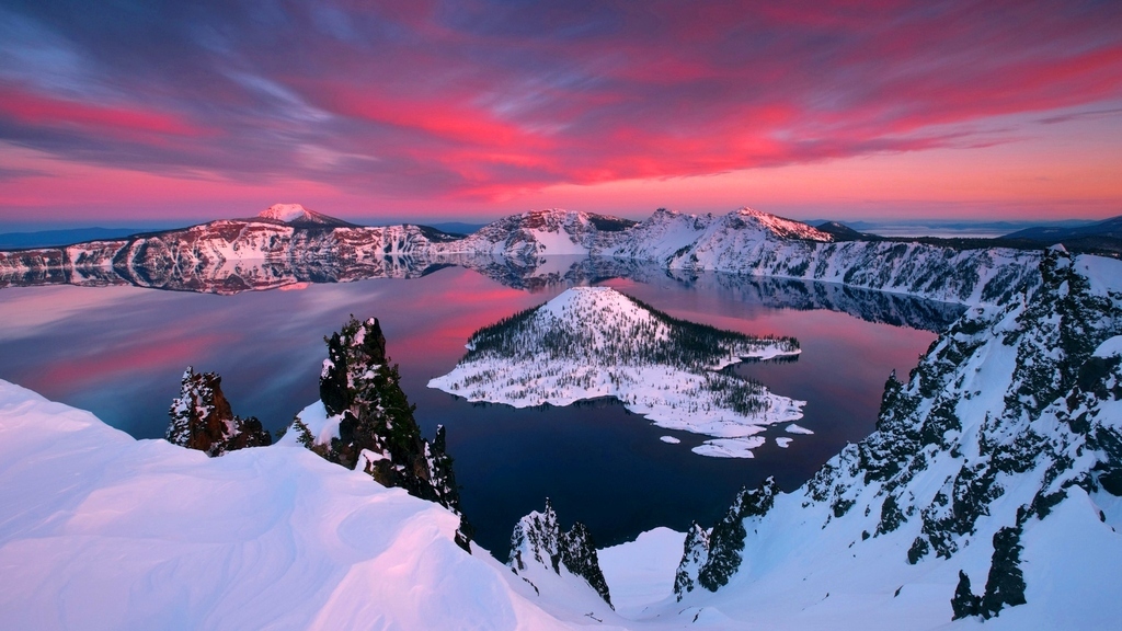 No picture will ever do this incredible place any justice. Crater Lake is actually a rain water lake that formed over 7 thousand years ago after the volcano Mount Mazama erupted. You can take boat tours and even go swimming!Things to See: Crater Lake Lodge. Grab a blanket and snuggle up outside to witness the most beautiful shooting stars and scenery around. You can even see the entire Milky Way!Rim Drive. This 5 mile drive takes you all the way around Crater Lake and has many beautiful vista points along the way.