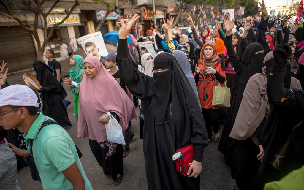 The protesters are peaceful.
