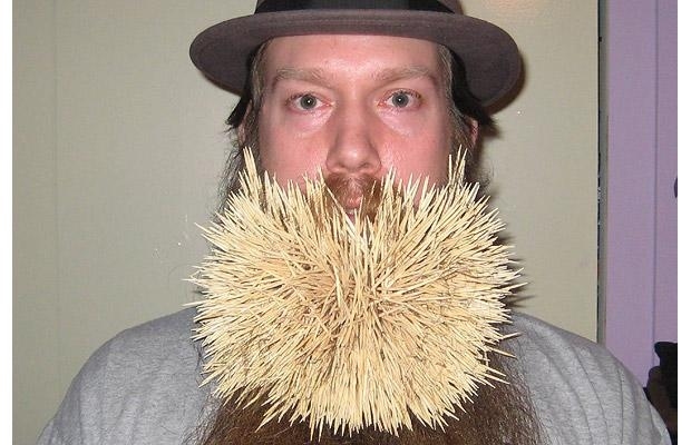 Those 2,222 toothpicks won this beard a Guinness World Record.