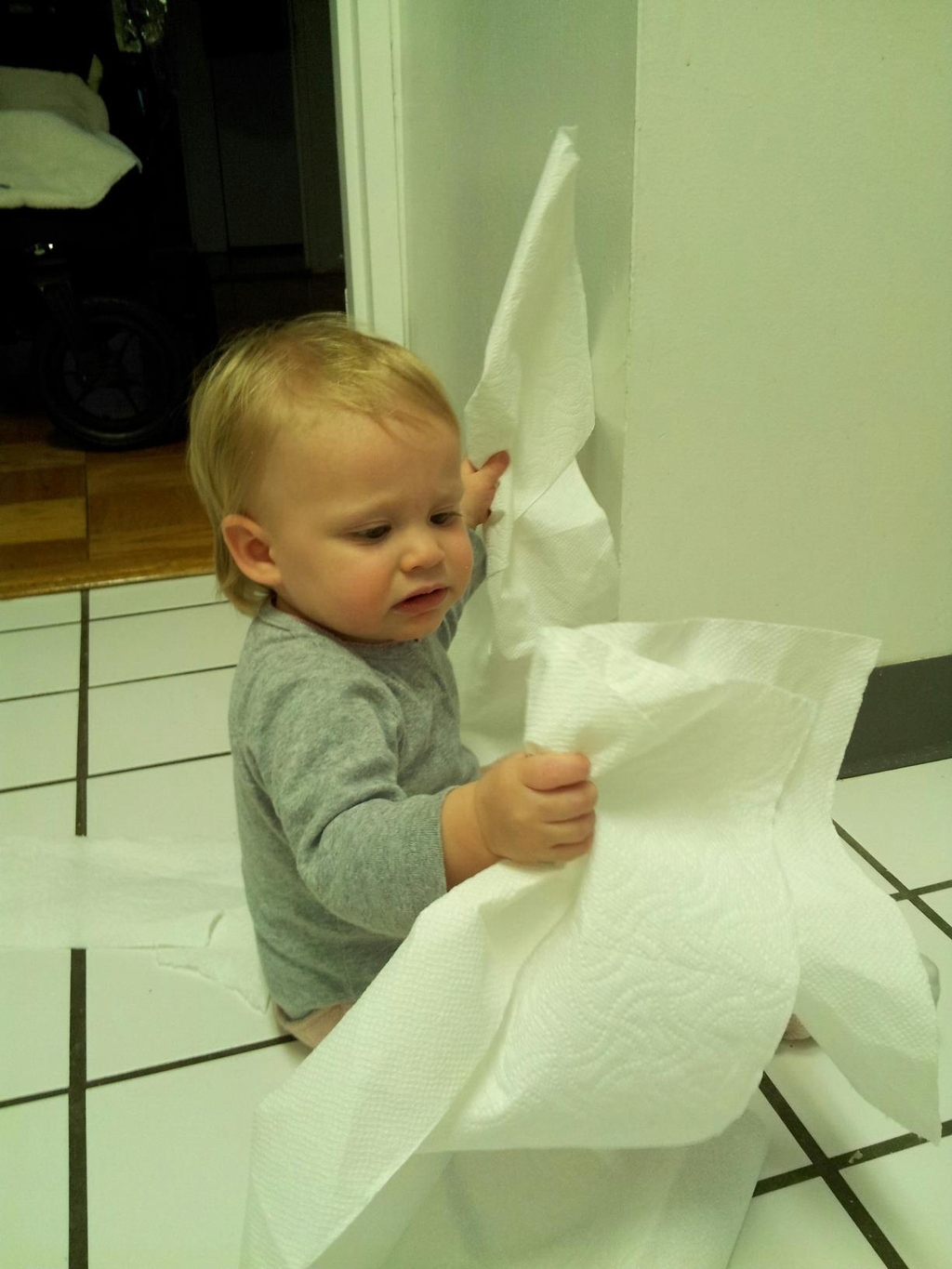 Sure, the purpose of a paper product is to clean messes. But what happens when the paper products are part of the mess?? Your mind is blown, and your baby is extremely happy.