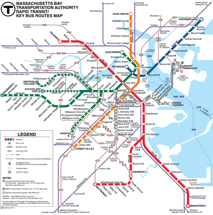 T, bus, car, taxi, boat, commuter rail-- go anywhere!