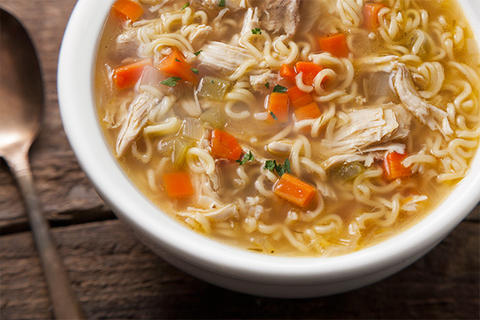 Campbell's Chicken Noodle Soup has over 890 milligrams of salt in each can. Maintain control over how much salt you put in your soup with this recipe.