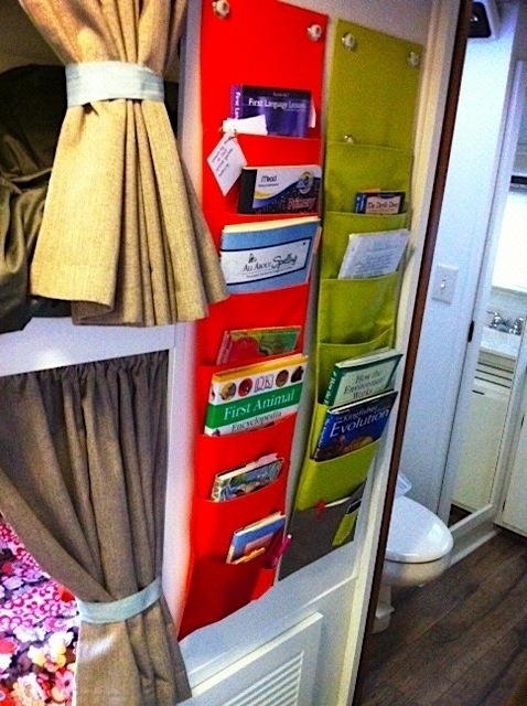 Use magazine holders for books and art supplies.