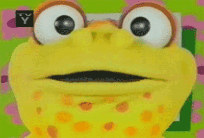 No 2000s kids, this lovable character has nothing to do with acid or hallucinogenic drugs. I'm sure it appears that way from the GIF, though.