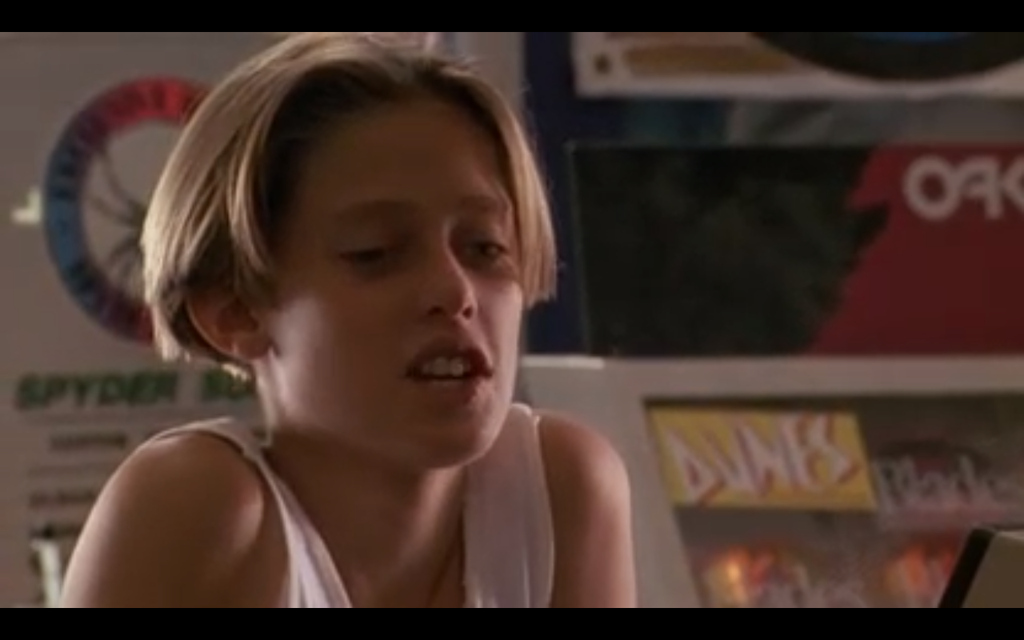 The kid who sells Johnny Utah his surfboard looks eerily similar to a young Kristen Stewart from Panic Room.