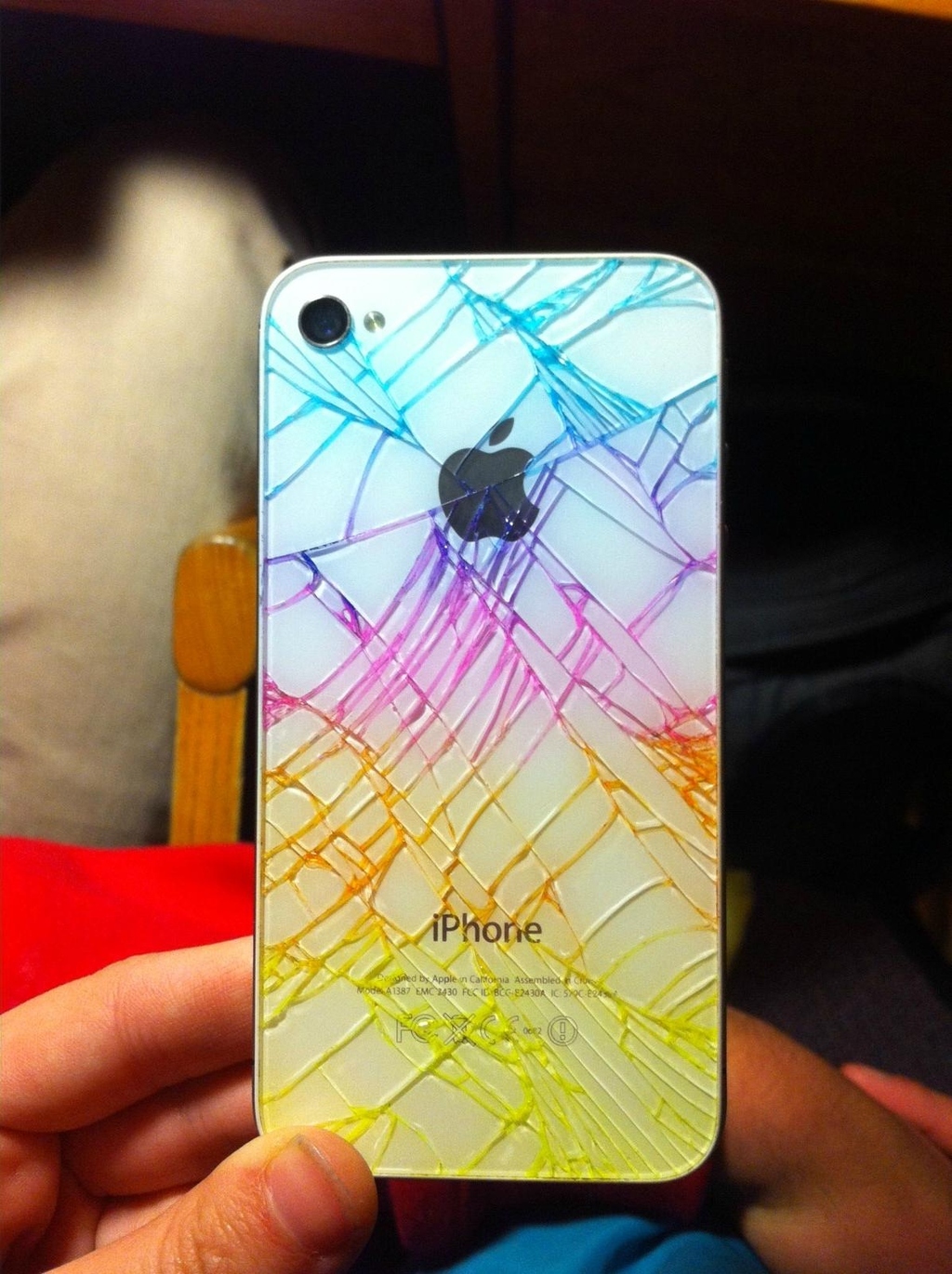 Cracked screen? Grab some colored markers and start filing in the cracks.