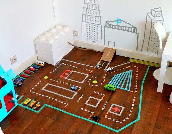 If you have kids, this DIY racecar track won't break the bank or ruin your floor.