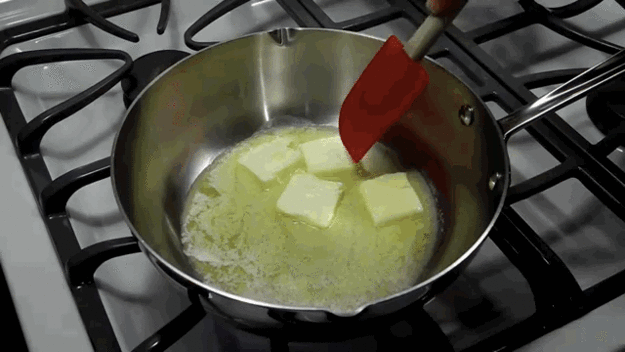 Constantly stirring your butter ensures that it melts evenly, and that all the butter is melted before any of the milk solids start to brown.