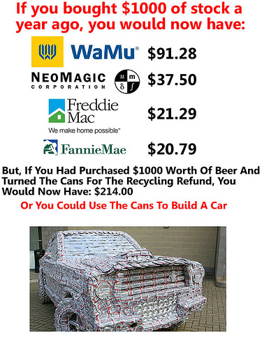The thing about beer can cars is that they don't handle all that well.
