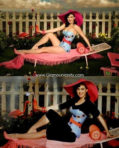 On all of Katy Perry's latest album covers, they censored her lady-like form with what seems to be a sharpie, because of religious rules or whatever. We need more of this here in the US.