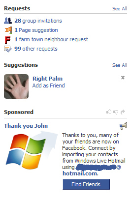 Or maybe Facebook just has a thing against people who still use Hotmail.