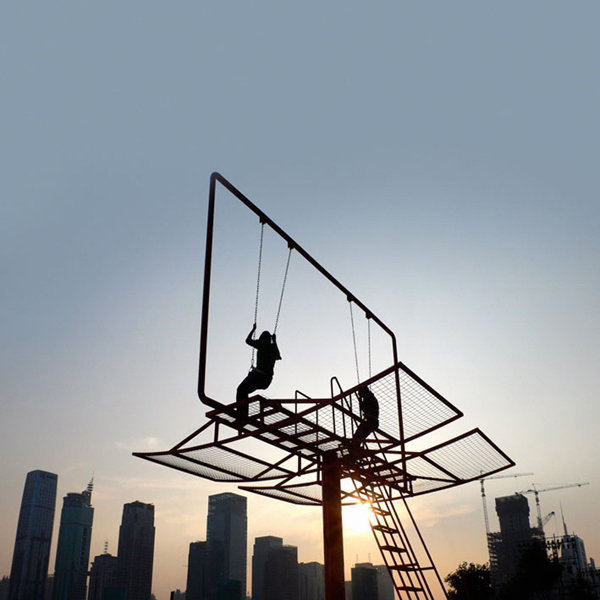 Parisian architect Didier Faustino must not suffer from fear of heights.