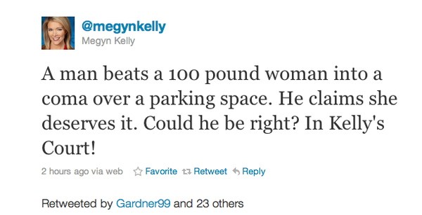 Wait, did you say it was over a parking space? So, no, probably not. Why are you even asking that, Megyn? Happy Women's Day! (Via.)