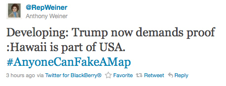 Another great hashtag from Rep. Weiner.