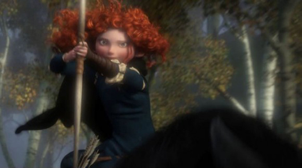 Yes, Pixar is using a princess in their first foray at having a female main character, but she's Scottish and riding on horseback with a bow and arrow, so tentative approval.