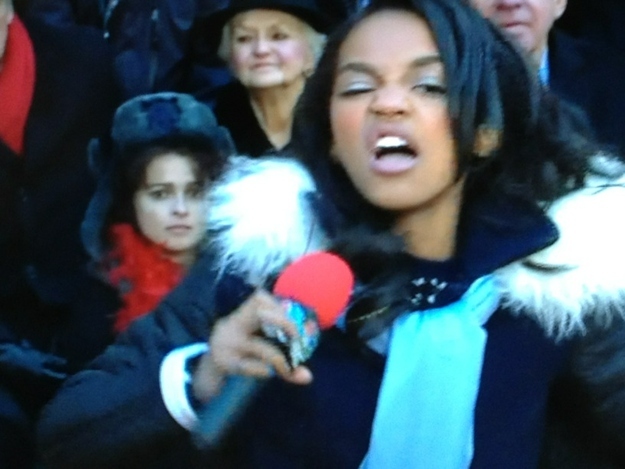 She's wearing the appropriate expression.