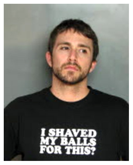 He picked a lousy day to wear his "ironic testicle humor" shirt.