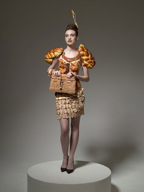 Each of the model’s clothing is made entirely of real food. Click through to view more images.