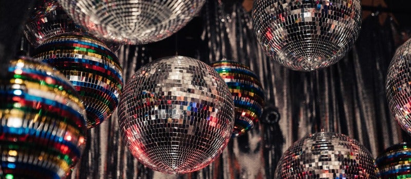 shiny disco balls