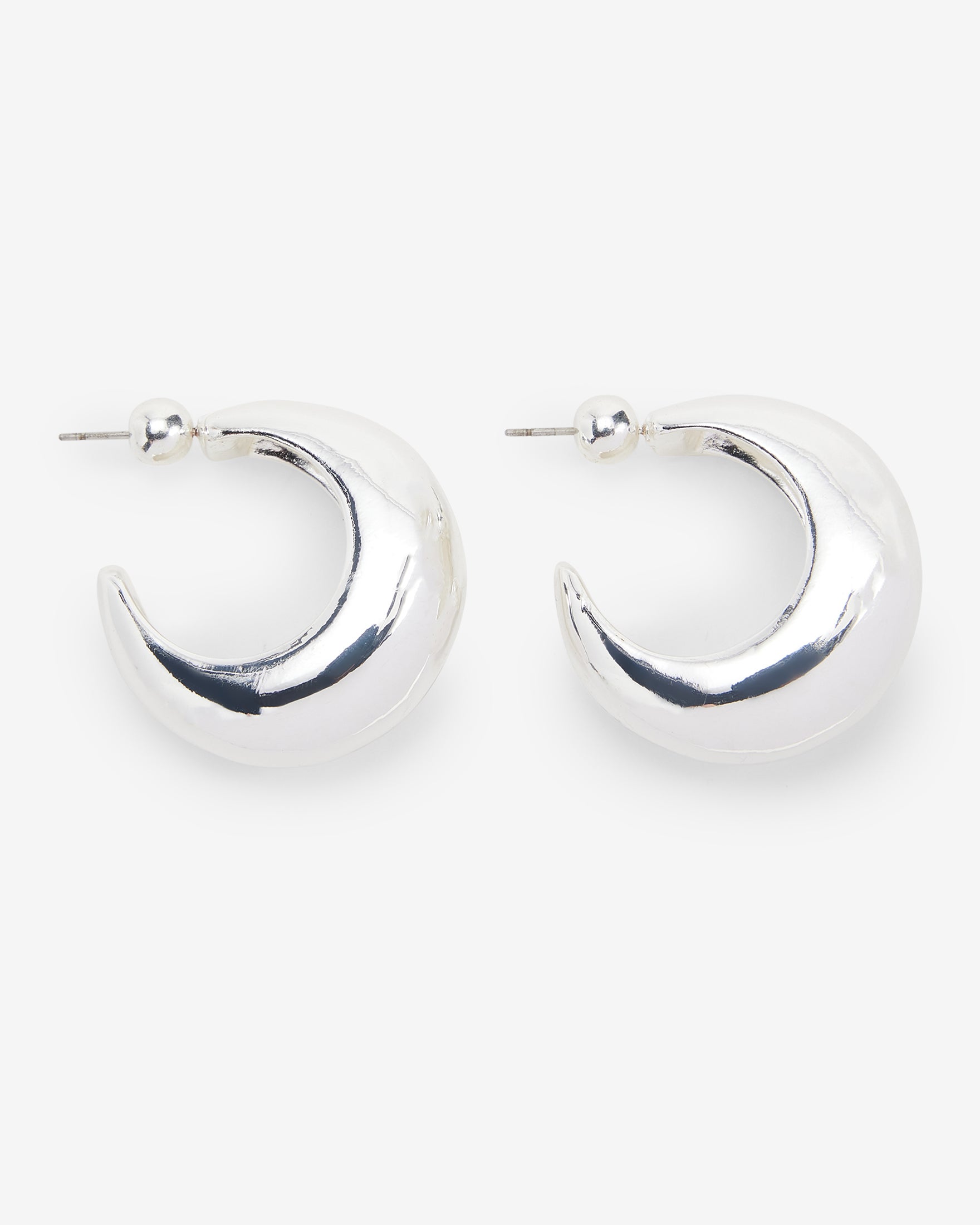 Thick silver hoop earrings earrings