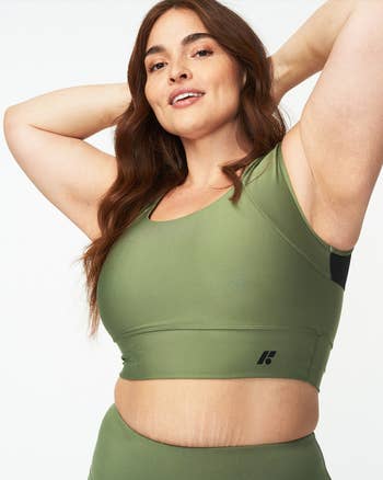 a supportive green sports bra