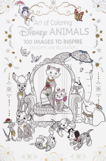 the cover of a disney animal coloring book