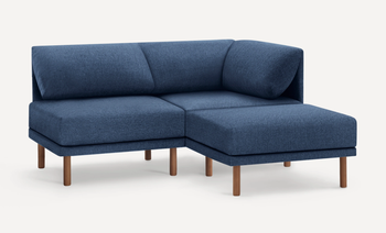 product image of the three-piece lounger in navy blue