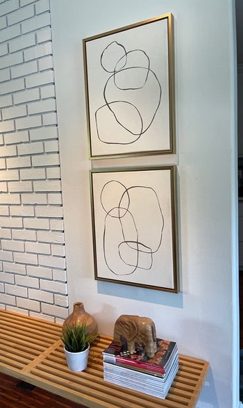 reviewer image of the set of framed canvas line art