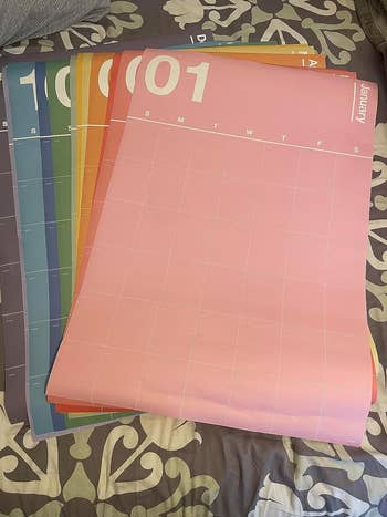 reviewer displaying all months of wall calendar in different bright colors