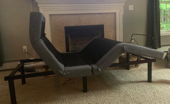 reviewer photo of angled bed frame