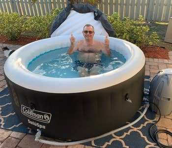reviewer in the hot tub