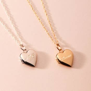 two heart-shaped lockets