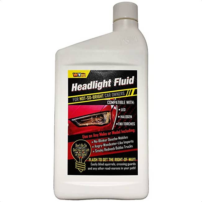 the bottle of headlight fluid