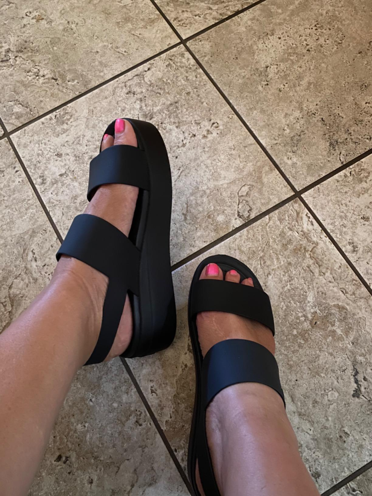 Women Black Open Toe High Heel Wedge Sandals Suede Hollow Platform Flat  Shoes | eBay