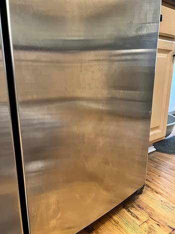 before: reviewer&rsquo;s dirty, fingerprinted, water stained stainless steel