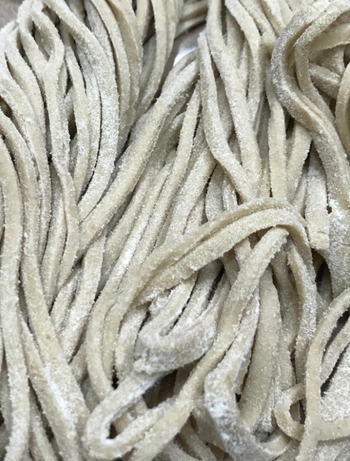 closeup of noodles made by reviewer 