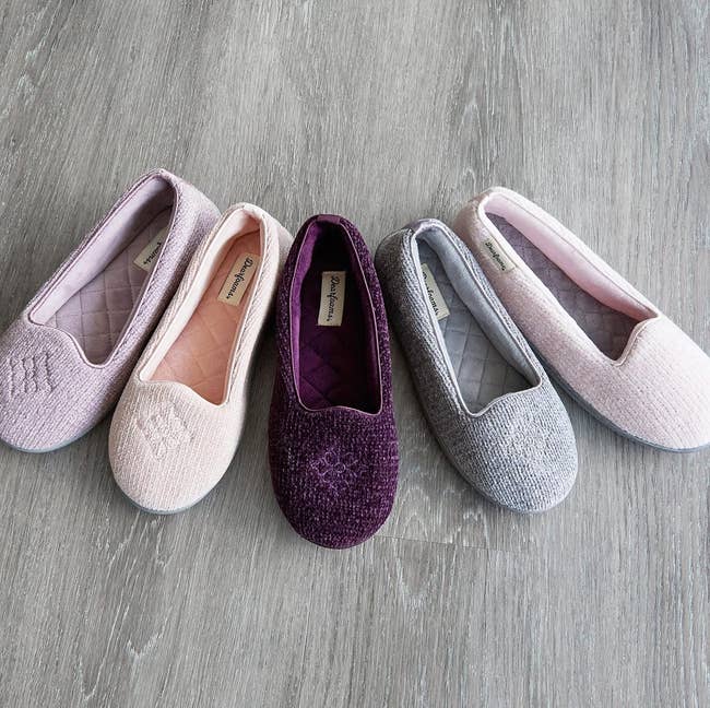 a selection of the loafer-style slipper in a mix of different colors 
