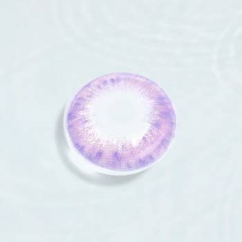 Purple colored contact on a light blue background