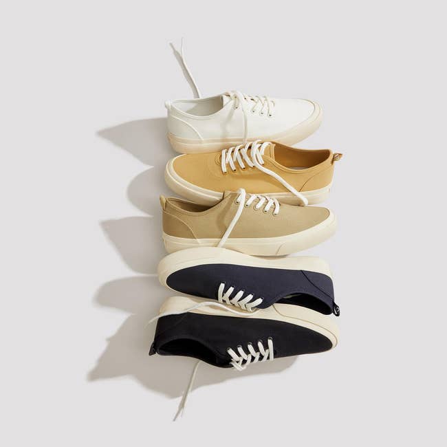 the forever sneaker in five colors