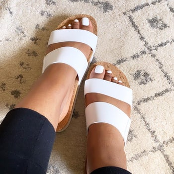 Reviewer image of white Reef sandals