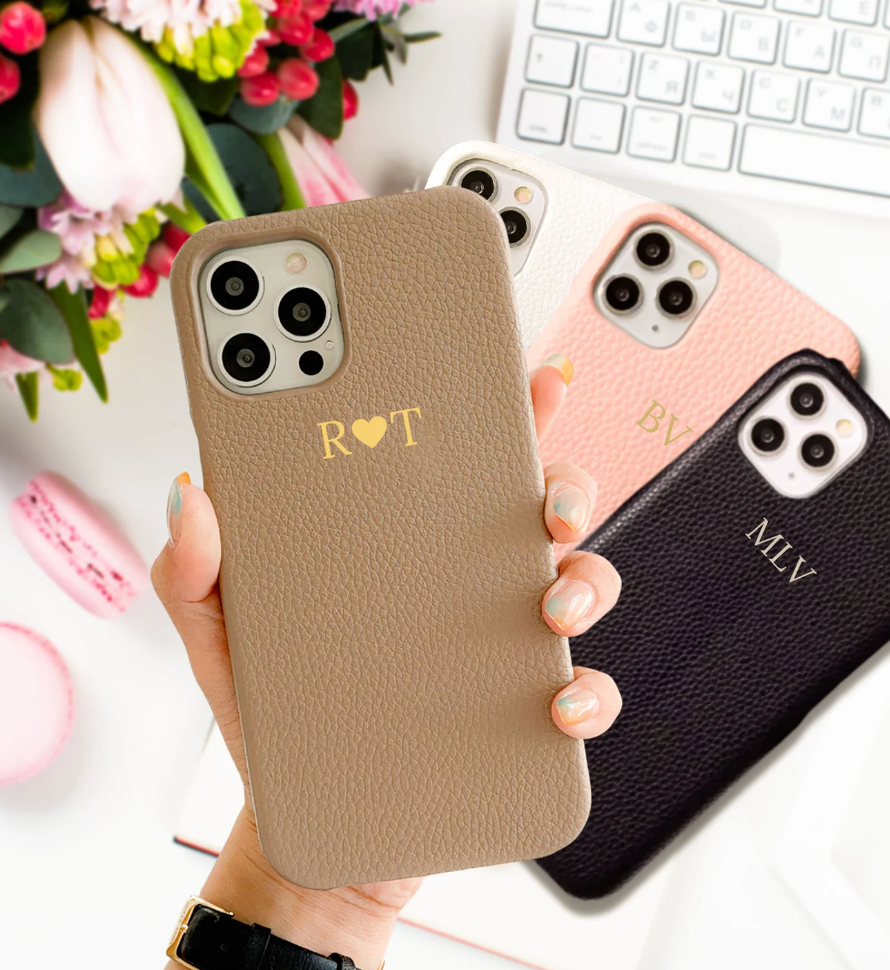 Leather Double Phone Case Dual Phone Case for Work and -   Iphone  leather case, Personalized phone cases, Leather phone case
