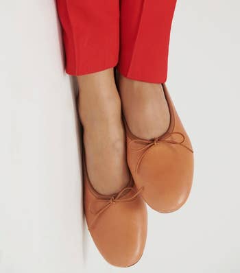 the flats in a caramel color