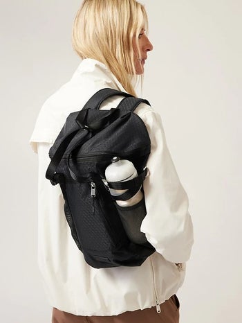 model wearing a blackpack