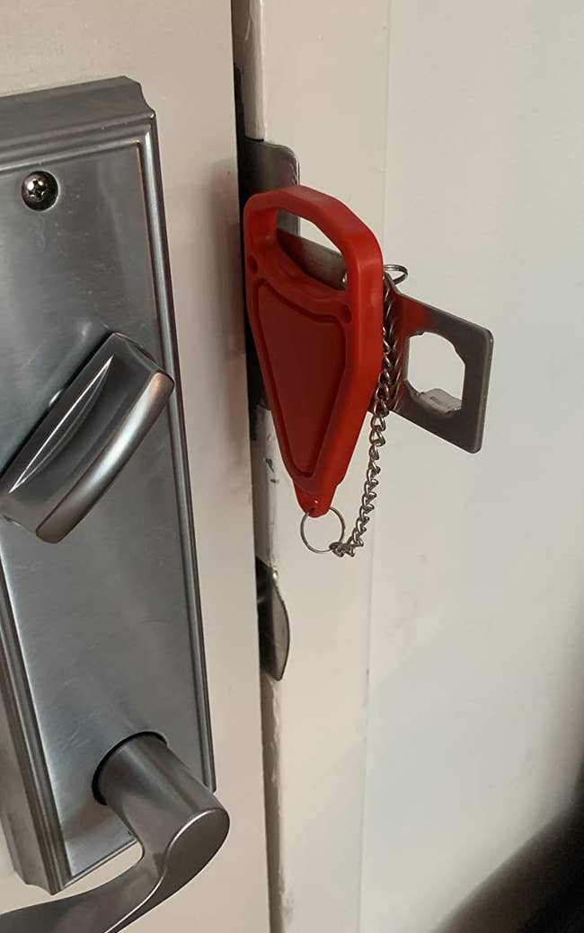 Reviewer photo of the door lock installed on their front door
